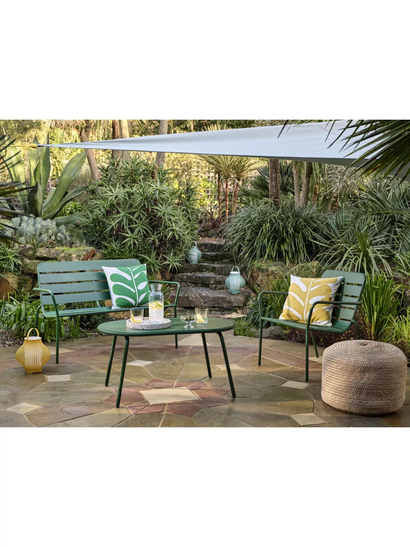 John Lewis ANYDAY Oval Metal Garden Coffee Table, 90cm
