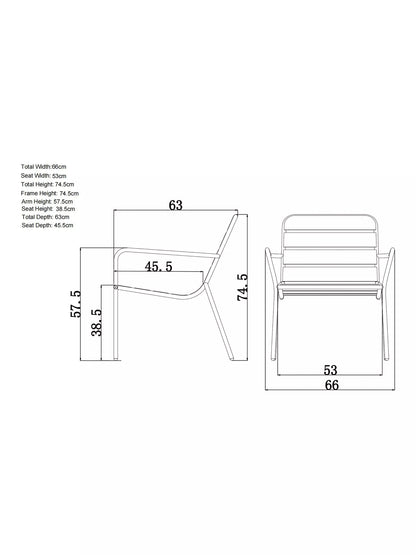 John Lewis ANYDAY Metal Garden Lounge Chair, Steel Set of Two in Grey