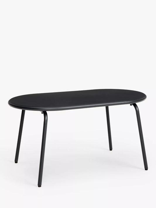 John Lewis Oval Metal Garden Coffee Table, 90cm, Steel