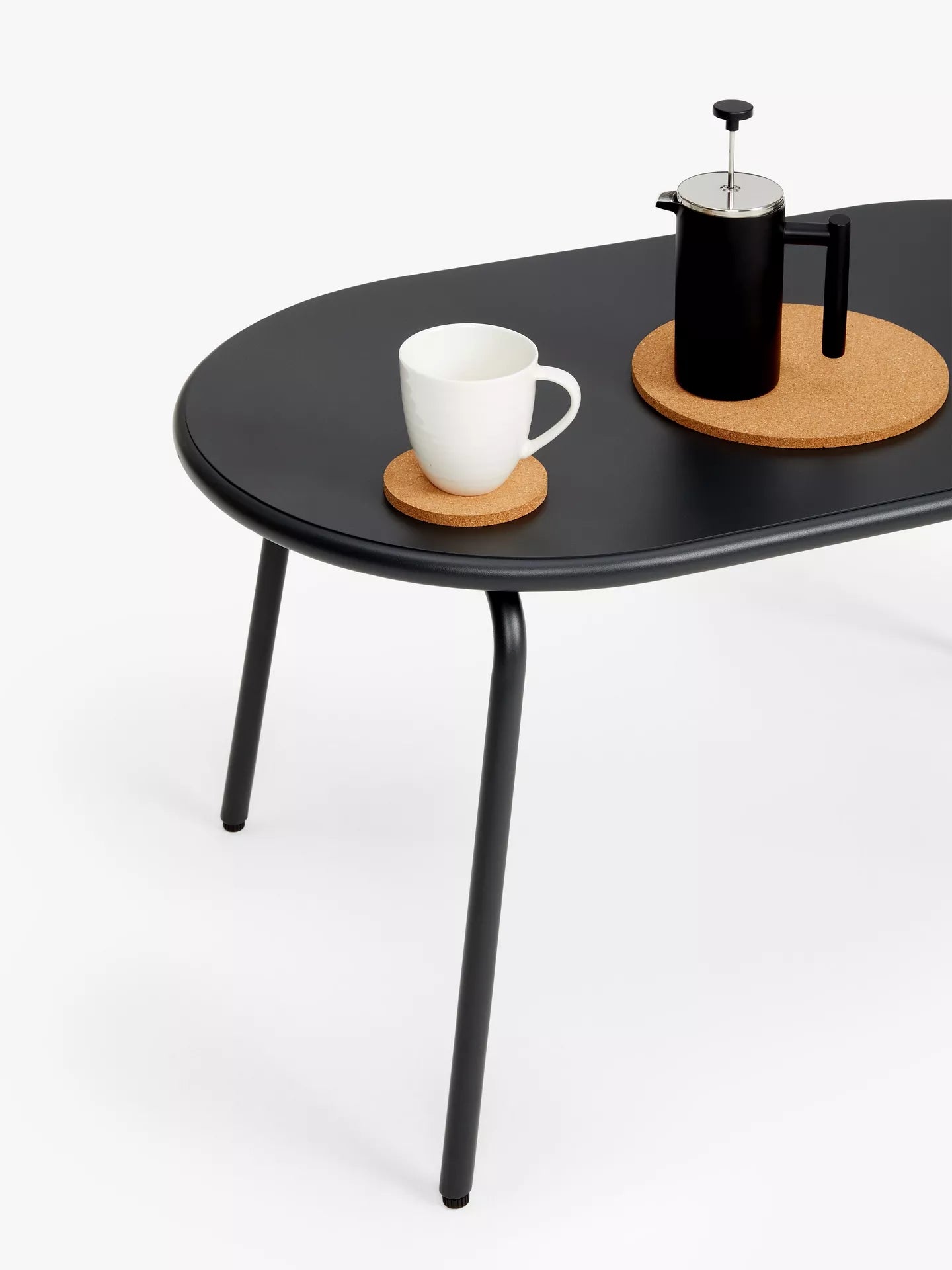 John Lewis Oval Metal Garden Coffee Table, 90cm, Steel