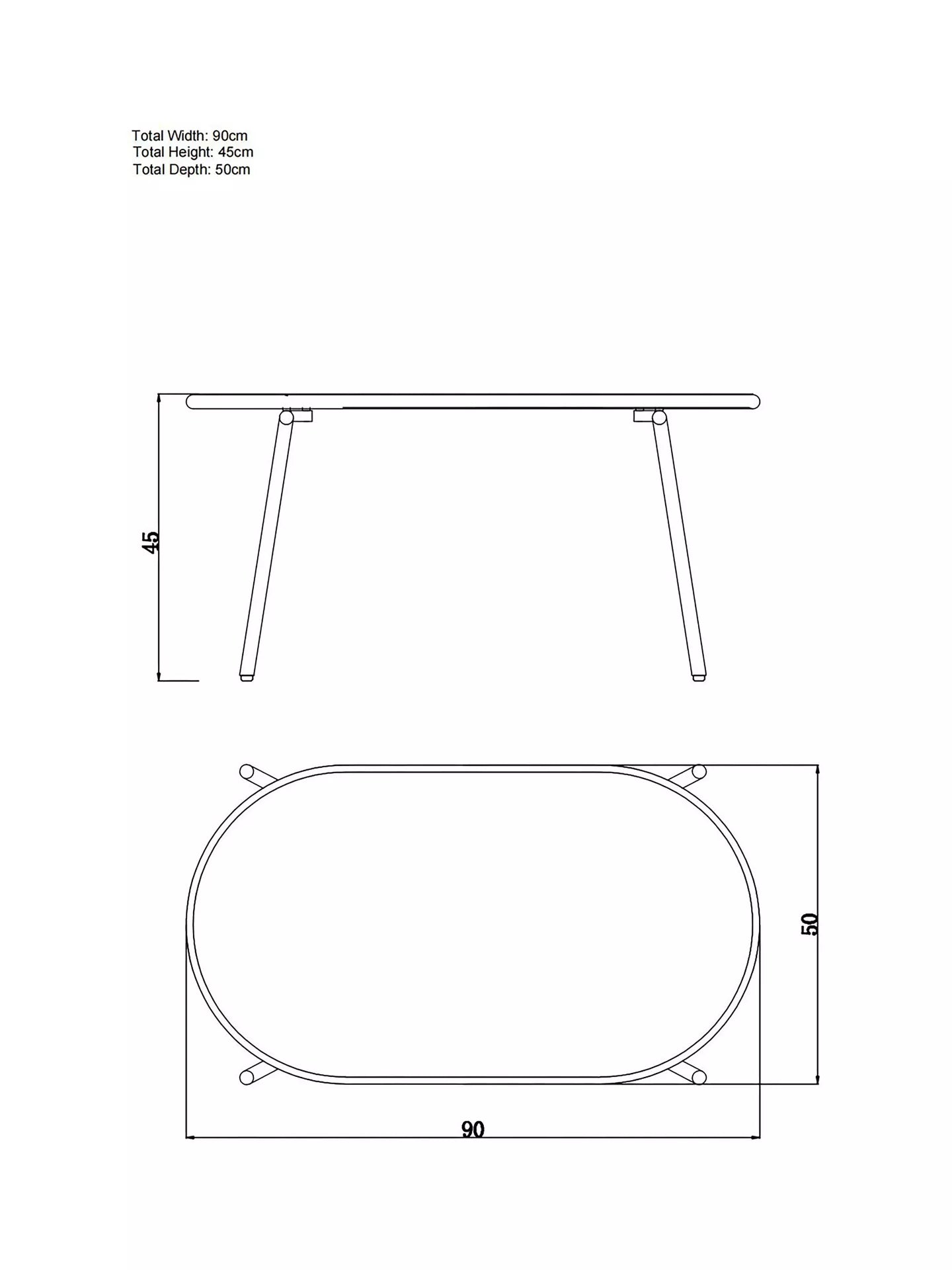 John Lewis Oval Metal Garden Coffee Table, 90cm, Steel