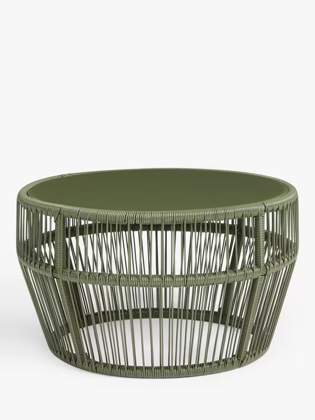 John Lewis Salsa Round Garden Coffee Table, 70cm, Avocado Green