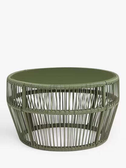 John Lewis Salsa Round Garden Coffee Table, 70cm, Avocado Green