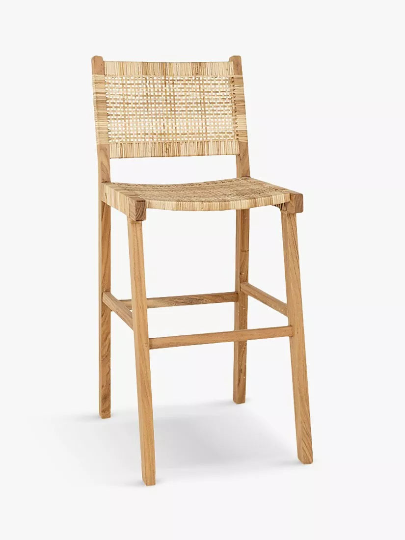 Nkuku Madrisana Acacia & Rattan Bar Stool
