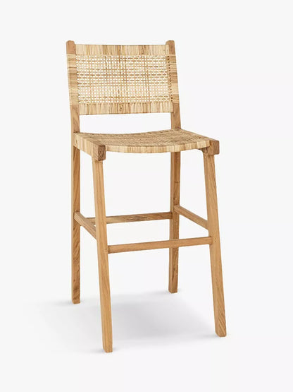 Nkuku Madrisana Acacia & Rattan Bar Stool