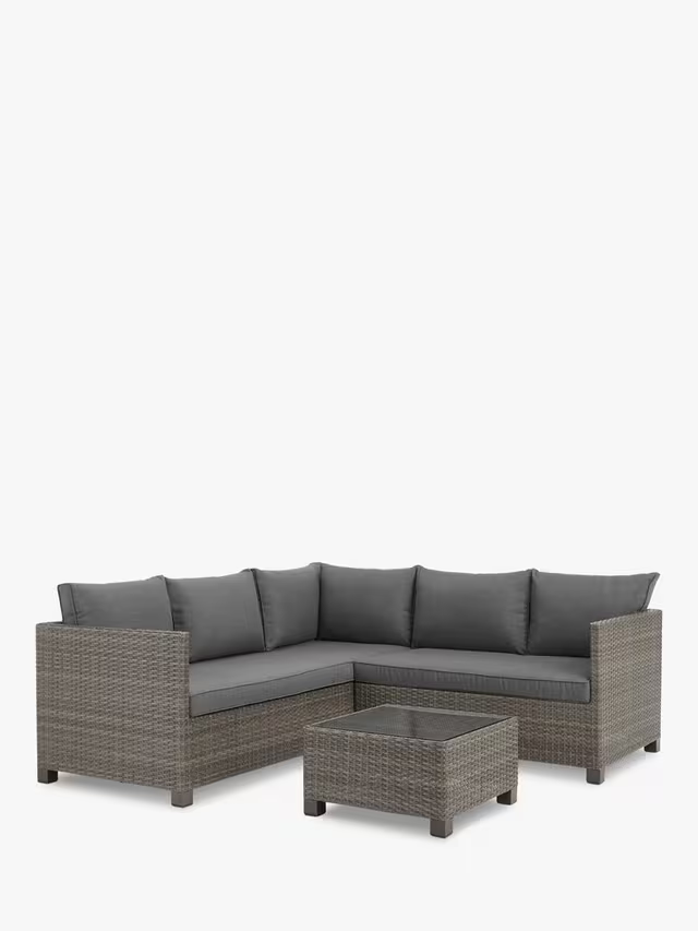 John Lewis Alora 4-Seater Garden Corner Lounging Set, Grey