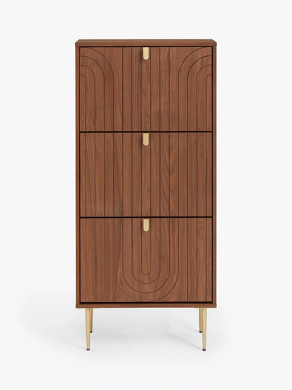 John Lewis Harvard Tall Shoe Storage Unit, Walnut