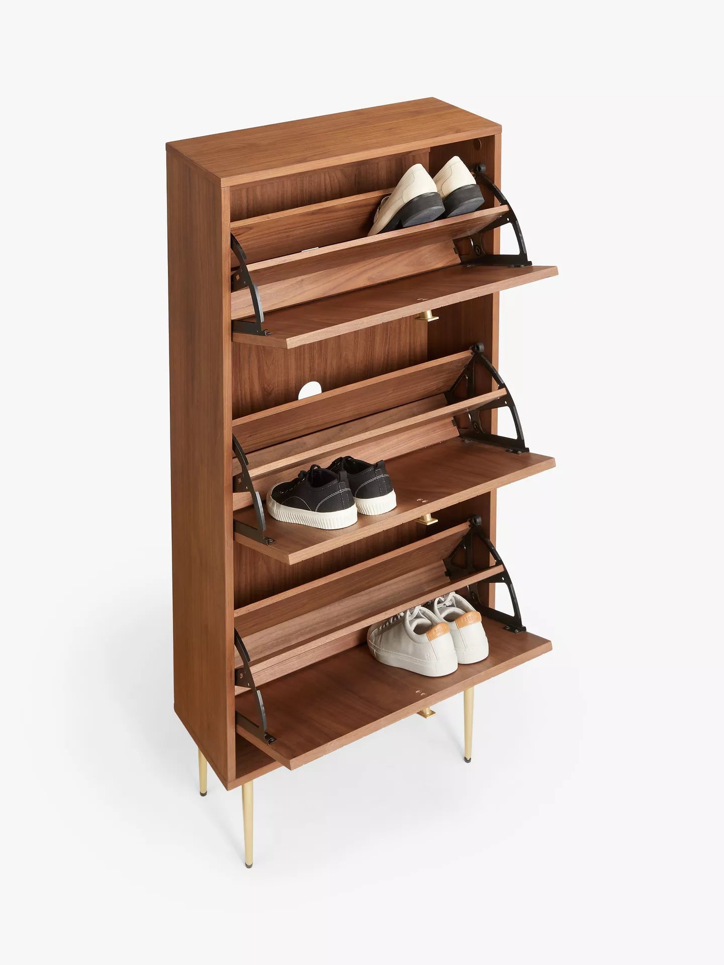 John Lewis Harvard Tall Shoe Storage Unit, Walnut