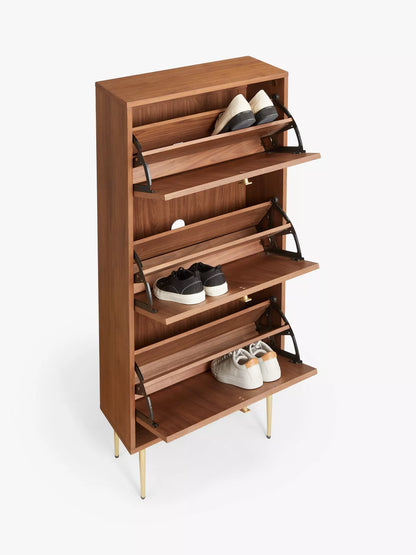 John Lewis Harvard Tall Shoe Storage Unit, Walnut