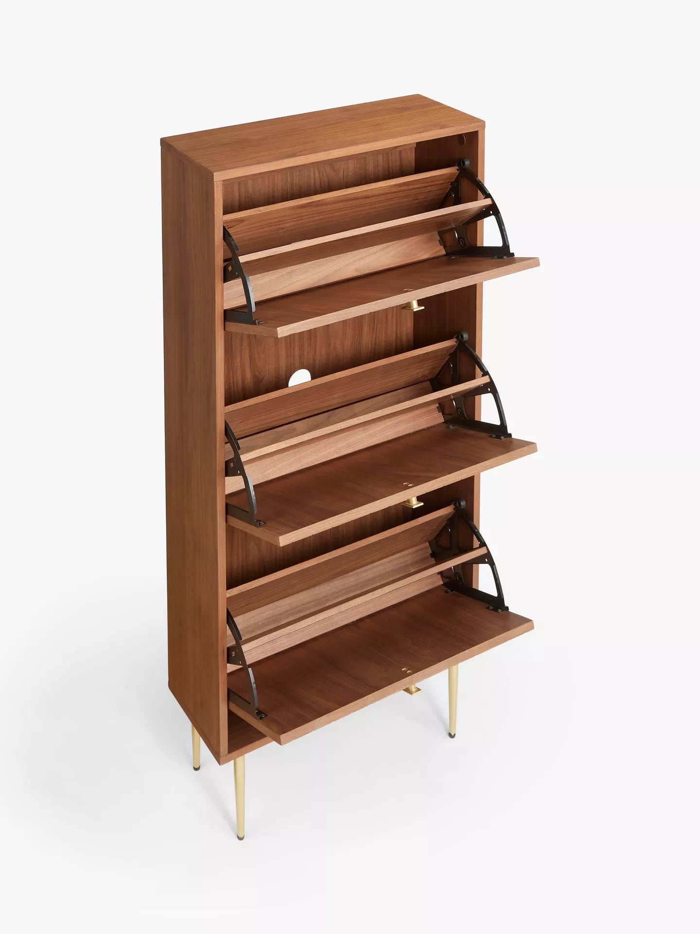 John Lewis Harvard Tall Shoe Storage Unit, Walnut