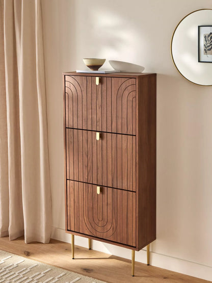 John Lewis Harvard Tall Shoe Storage Unit, Walnut