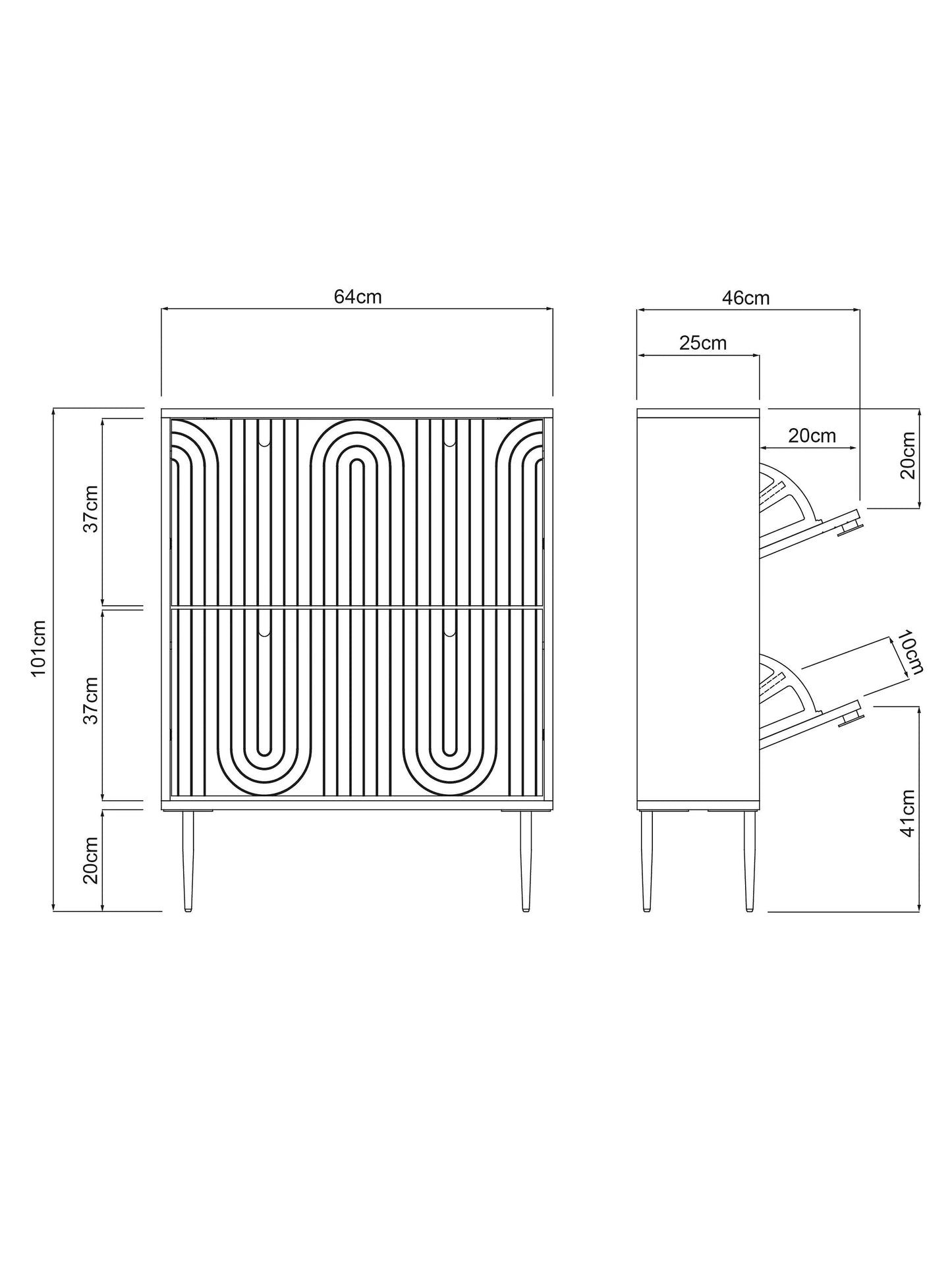 John Lewis Harvard Wide Shoe Storage Unit, Walnut