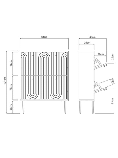 John Lewis Harvard Wide Shoe Storage Unit, Walnut