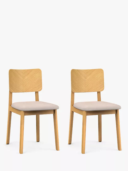 John Lewis ANYDAY Fern Dining Chairs, Set of 2, Oak