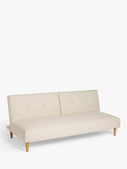 John Lewis Clapton Fixed Back Small Double Sofa Bed, Light Leg, Cambridge Natural