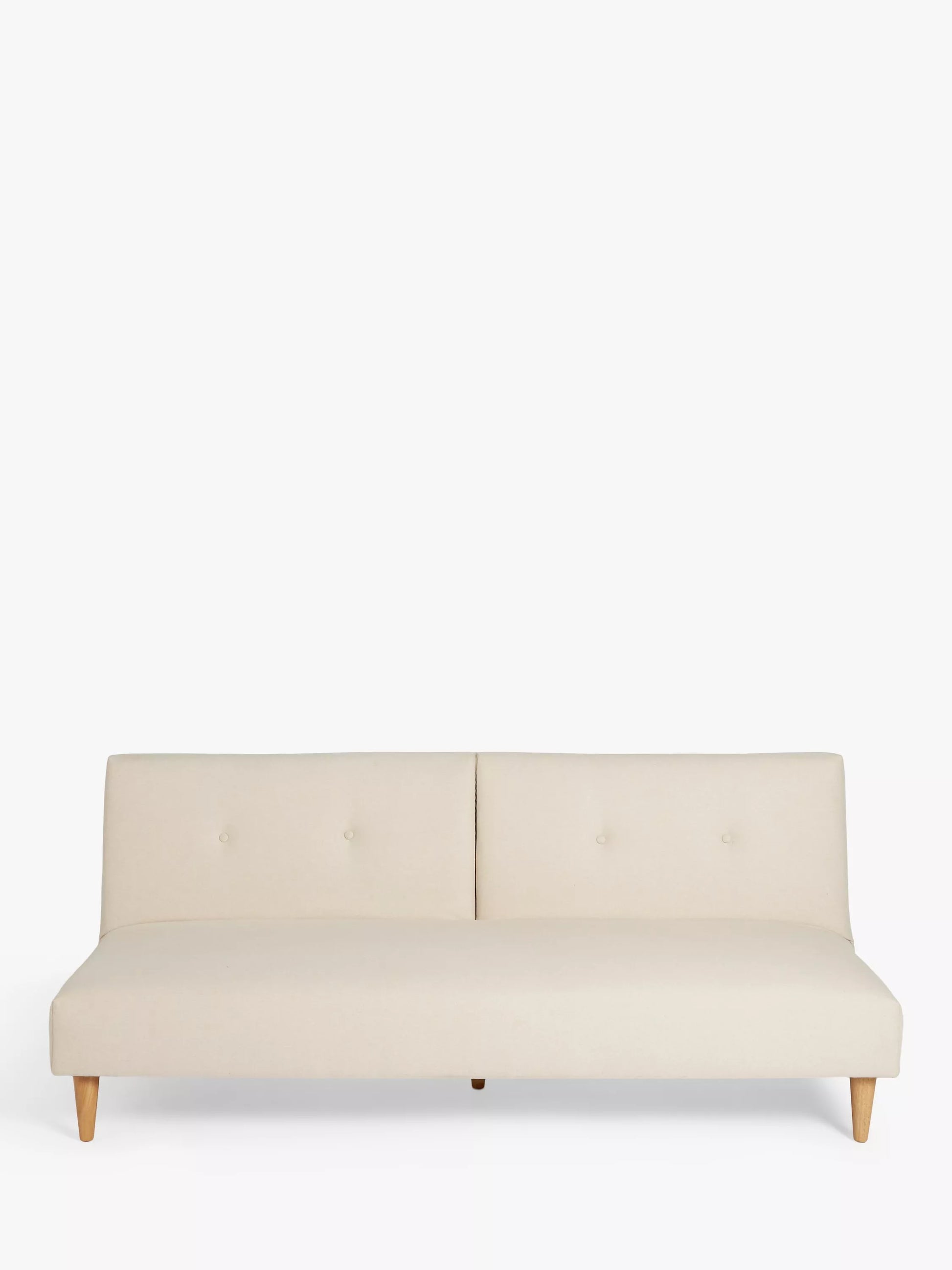 John Lewis Clapton Fixed Back Small Double Sofa Bed, Light Leg, Cambridge Natural