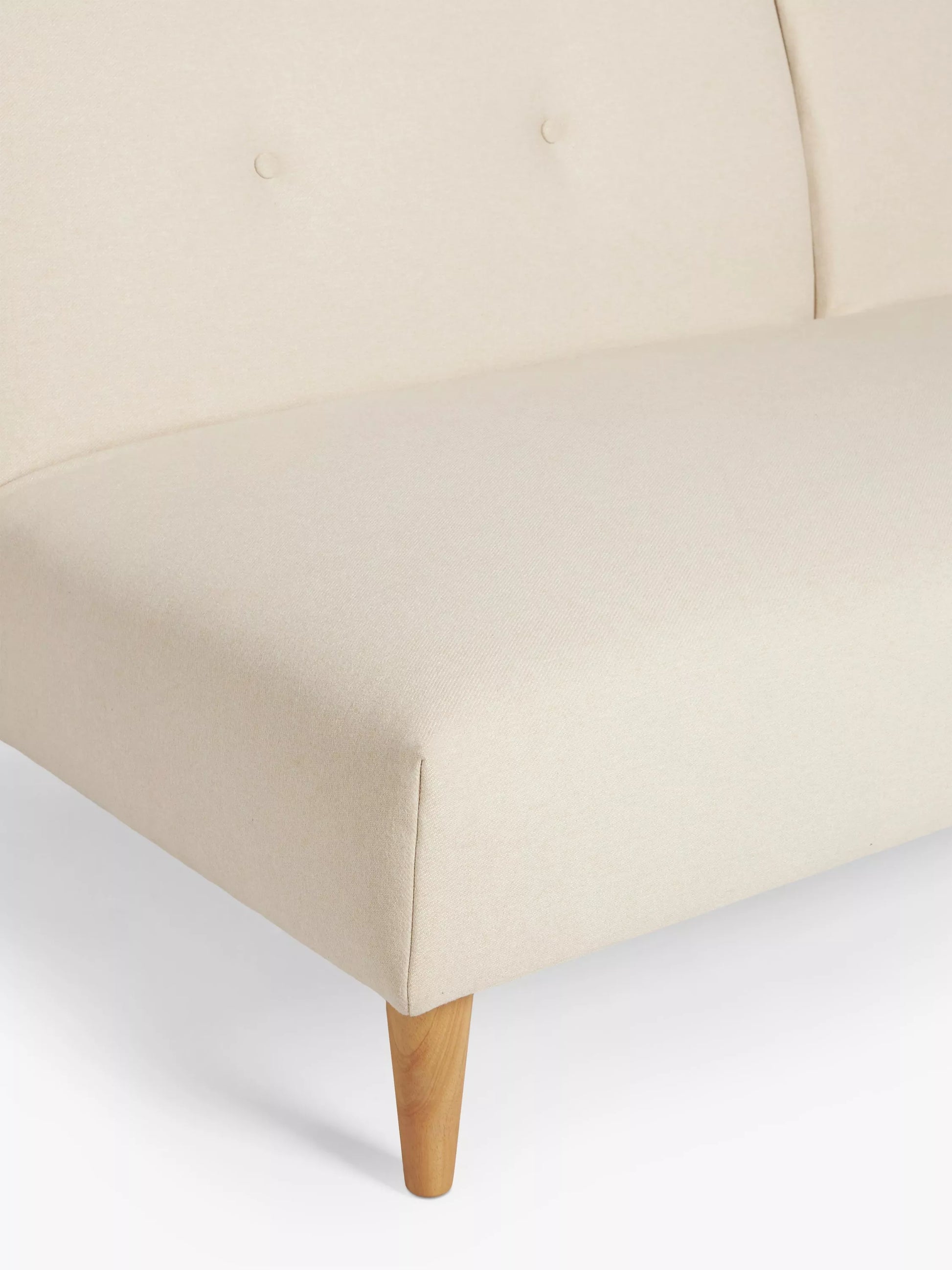 John Lewis Clapton Fixed Back Small Double Sofa Bed, Light Leg, Cambridge Natural