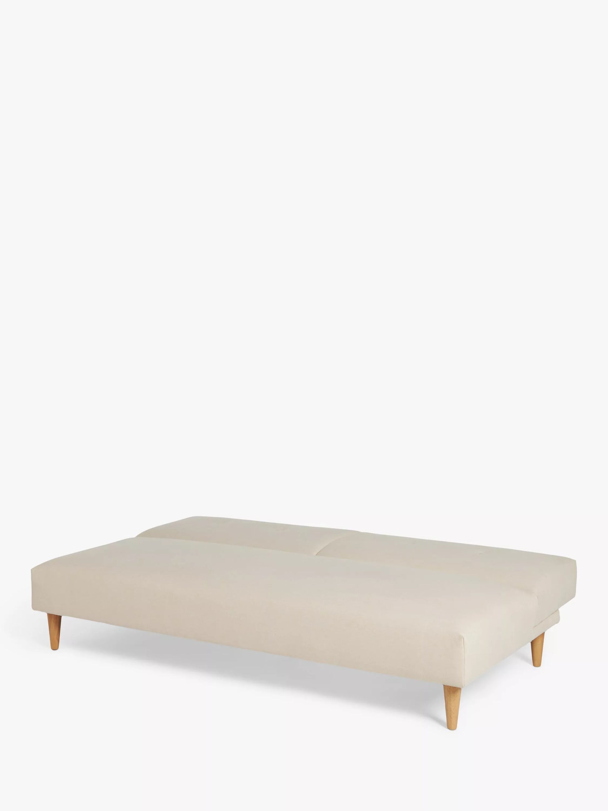 John Lewis Clapton Fixed Back Small Double Sofa Bed, Light Leg, Cambridge Natural