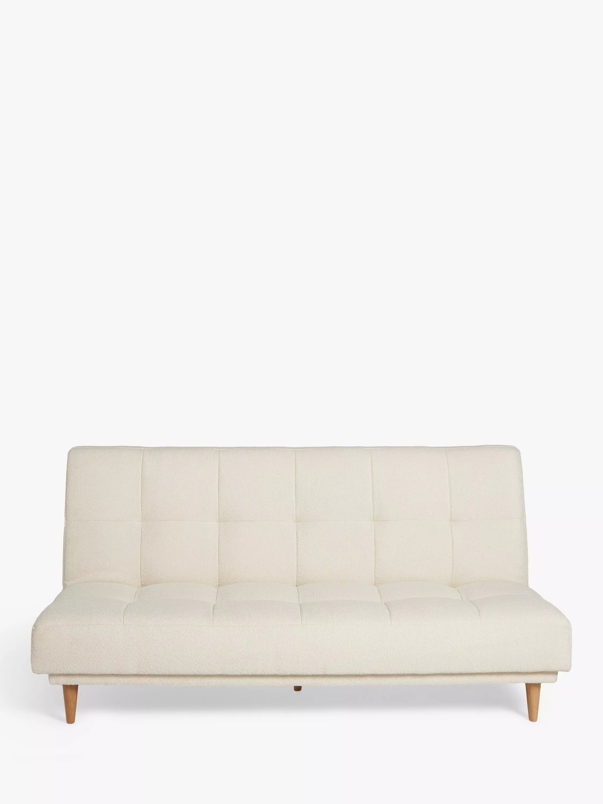 John Lewis Linear Medium 2 Seater Sofa Bed, Light Leg, Cream Boucle