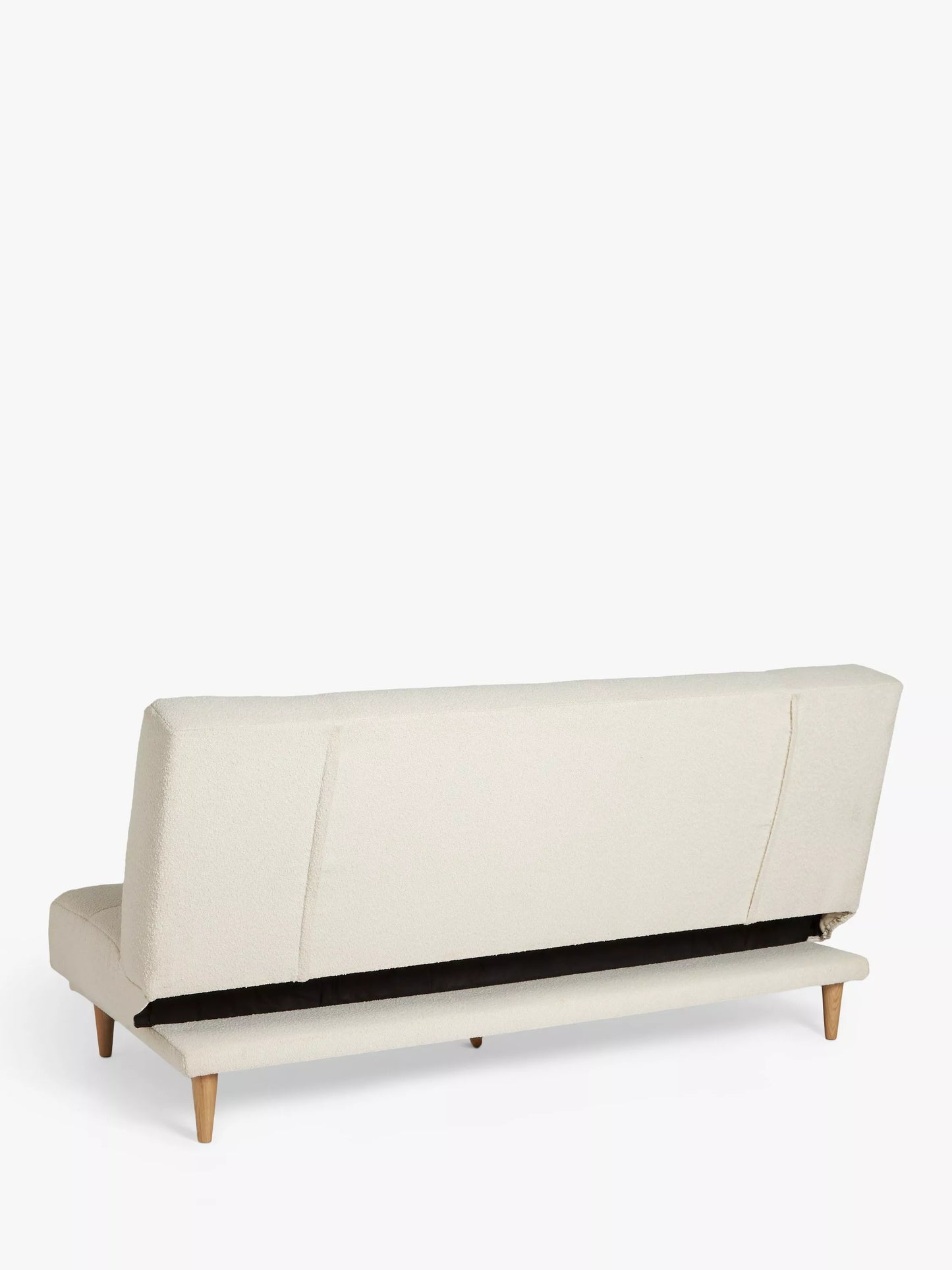 John Lewis Linear Medium 2 Seater Sofa Bed, Light Leg, Cream Boucle