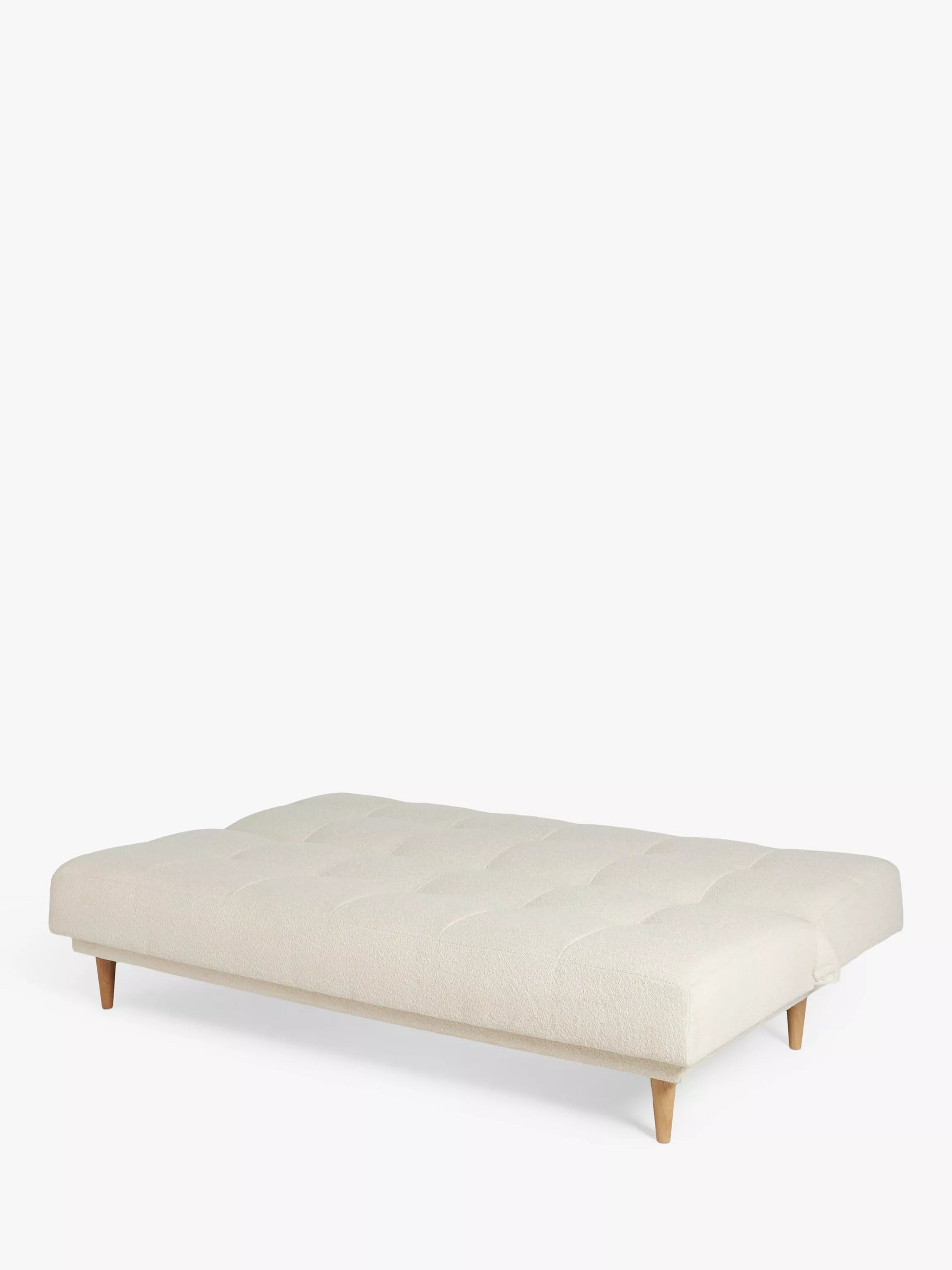 John Lewis Linear Medium 2 Seater Sofa Bed, Light Leg, Cream Boucle