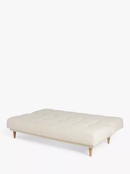 John Lewis Linear Medium 2 Seater Sofa Bed, Light Leg, Cream Boucle