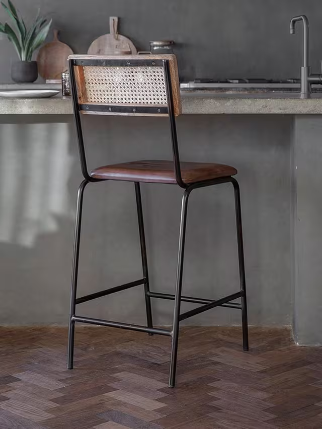 nkuku Iswa Counter Chair, Aged Tan