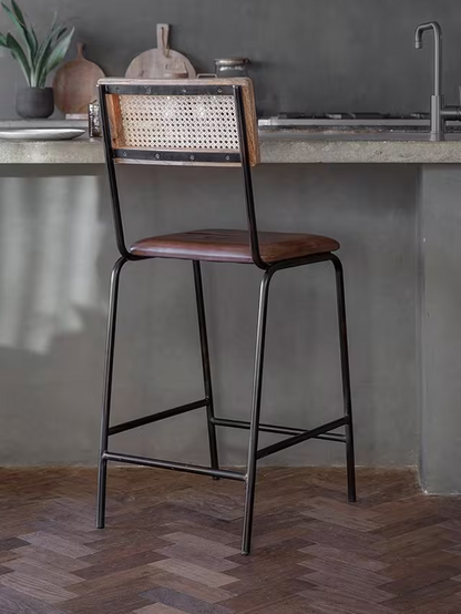 nkuku Iswa Counter Chair, Aged Tan