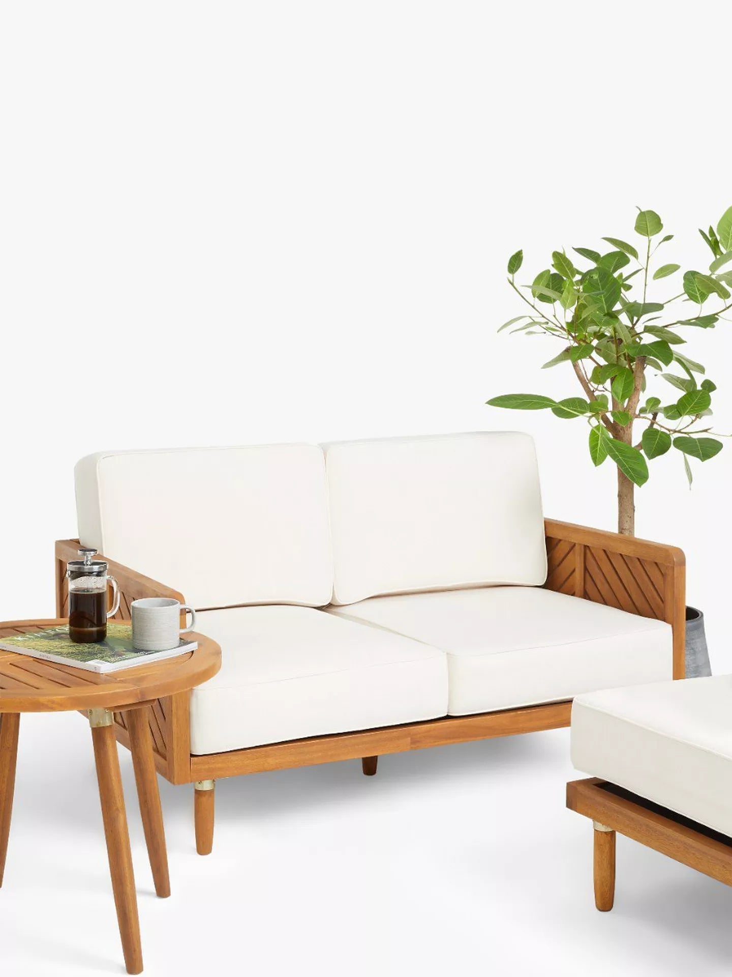 John Lewis + Swoon Franklin 2-Seater Garden Sofa, FSC-Certified (Acacia Wood)