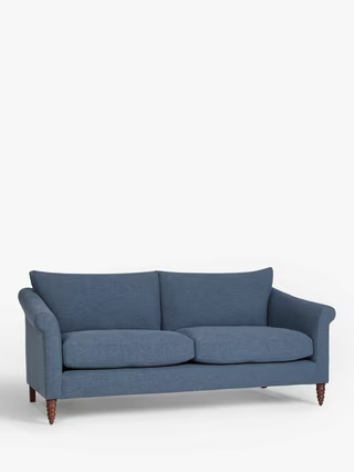 John Lewis Sloane Grand 3 Seater Sofa, Dark Leg AquaClean Titan Navy