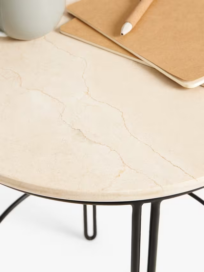 John Lewis Pin Side Table, Natural/Black