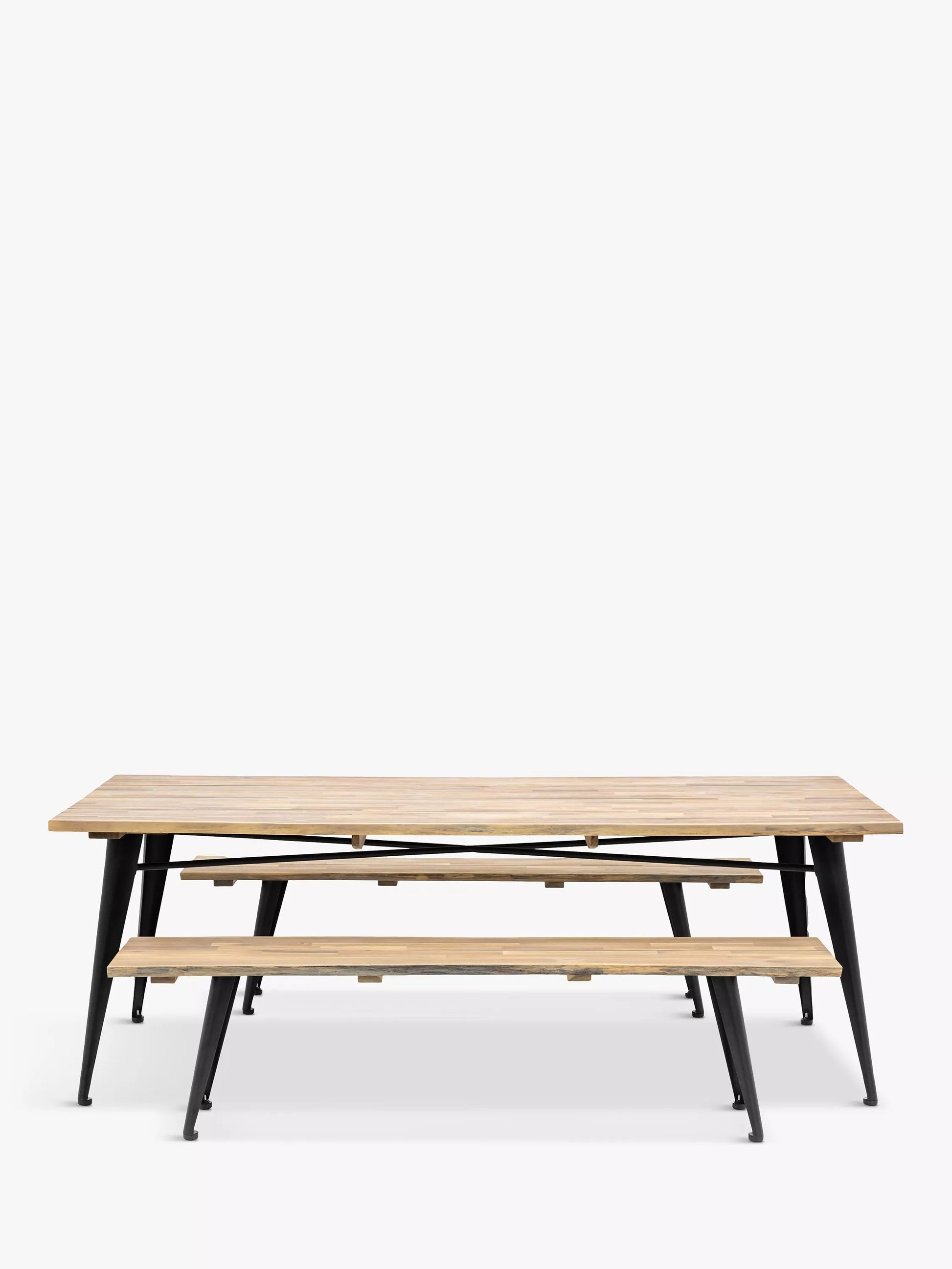 Gallery Direct Ponza Rectangular Garden Dining Table, 220cm Black Natural