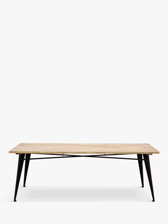 Gallery Direct Ponza Rectangular Garden Dining Table, 220cm Black Natural