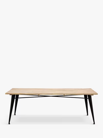 Gallery Direct Ponza Rectangular Garden Dining Table, 220cm Black Natural