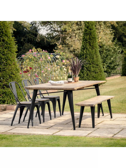 Gallery Direct Ponza Rectangular Garden Dining Table, 220cm Black Natural