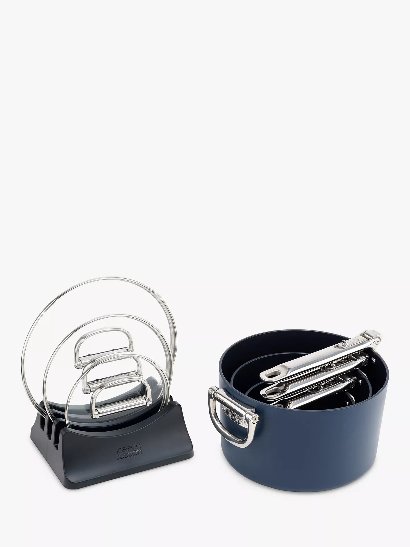 Joseph Joseph Space Folding Handle Non-Stick Saucepan & Accessories Set, 3 Piece