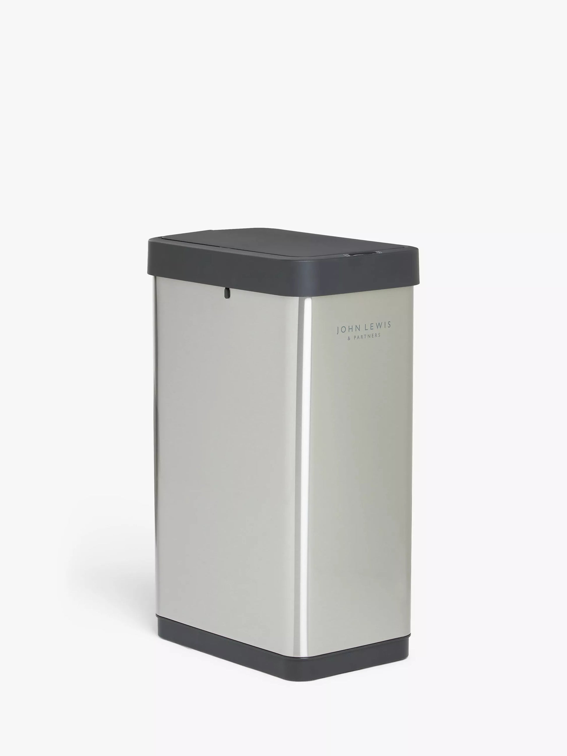 John Lewis 2 Section Sensor Recycling Bin, with Handles, Stainless Steel, 28+22L