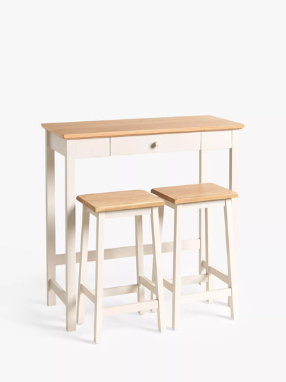 John Lewis Wilton Breakfast Bench with 2 Stools Linen