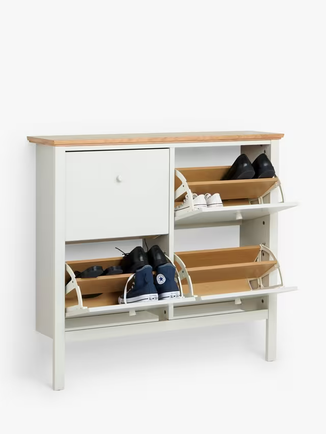John Lewis Wilton Shoe Storage Cabinet, Linen