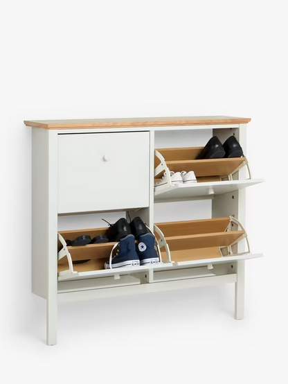John Lewis Wilton Shoe Storage Cabinet, Linen