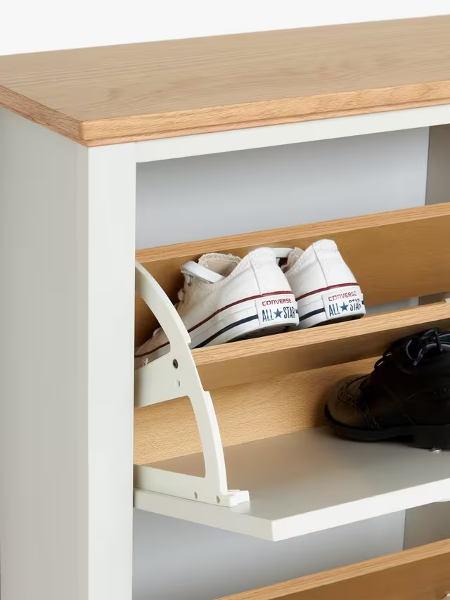 John Lewis Wilton Shoe Storage Cabinet, Linen