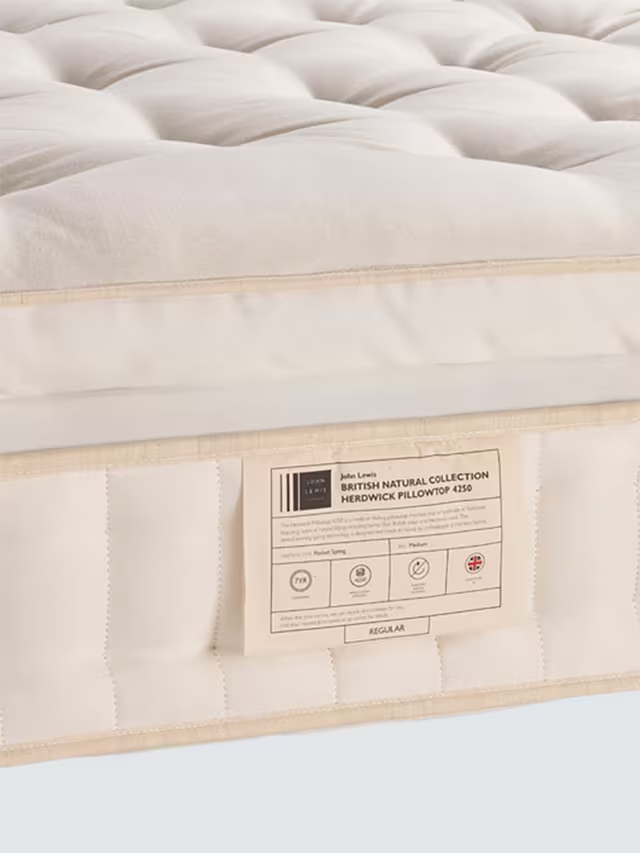 John Lewis British Pillowtop 4250, Double, Regular Tension Pocket Spring Mattress
