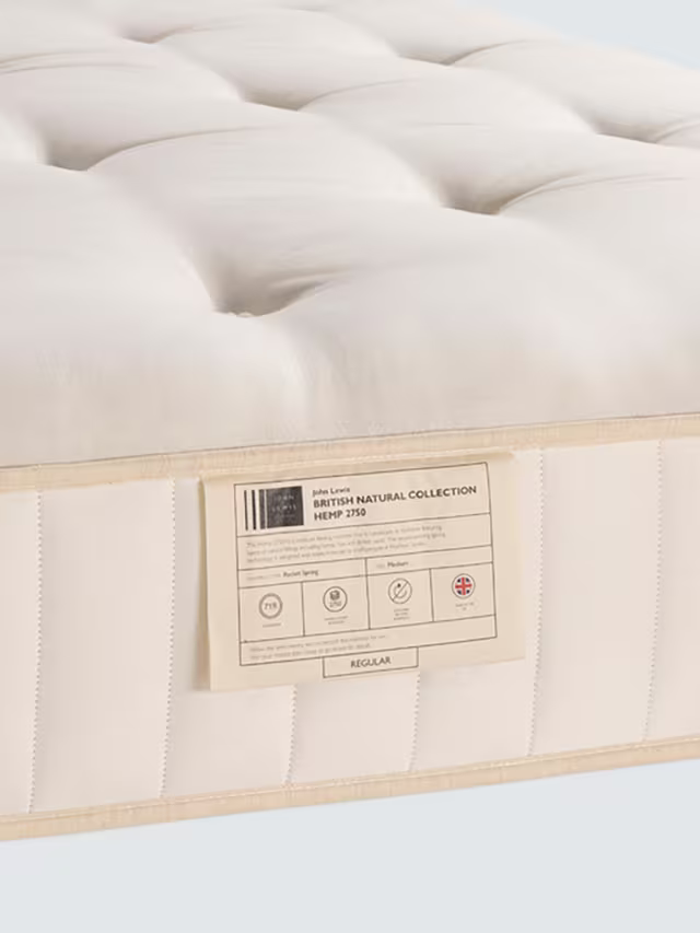 John Lewis British Natural Collection Hemp 2750 Mattress, Regular Tension, Double