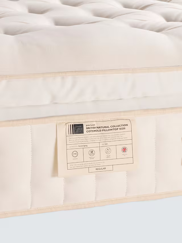 John Lewis British Natural Collection Cotswold Pillowtop 10250 Mattress, Regular Tension, King Size