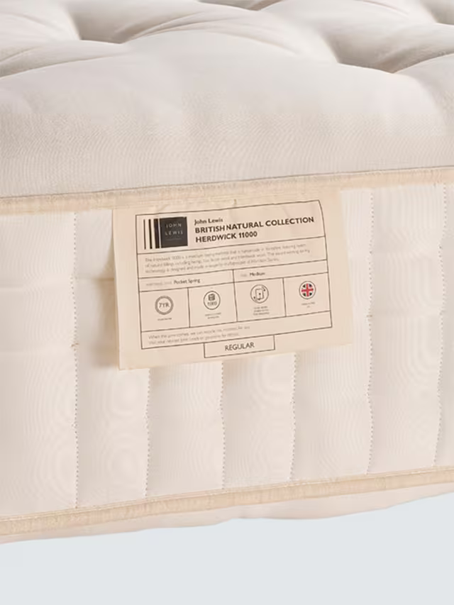 John Lewis British Natural Collection Herdwick 11000 Mattress, Regular Tension, Single