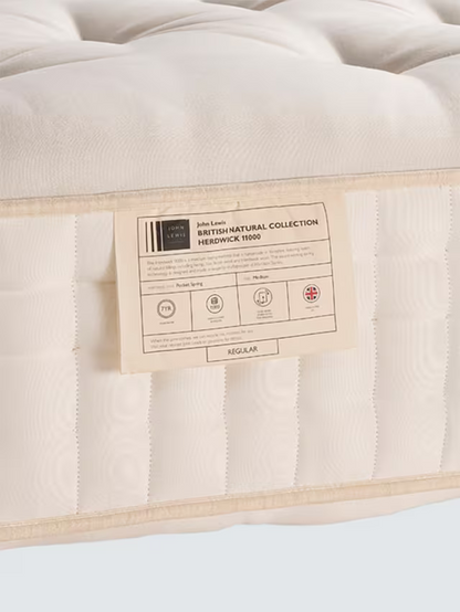 John Lewis British Natural Collection Herdwick 11000 Mattress, Regular Tension, Single
