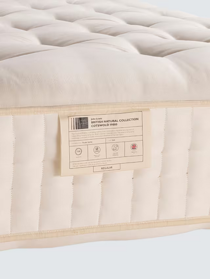 John Lewis British Natural Collection Cotswold 19000 Mattress, Firmer Tension, Double