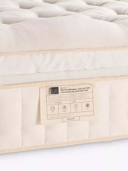 John Lewis British Natural Collection Cotswold Pillowtop 10250 Mattress, Regular Tension, Super King Size