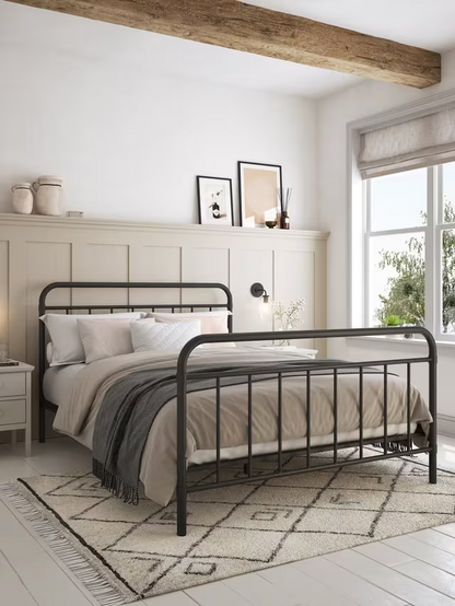 John Lewis Dorm Metal Bed Frame, Double, Black