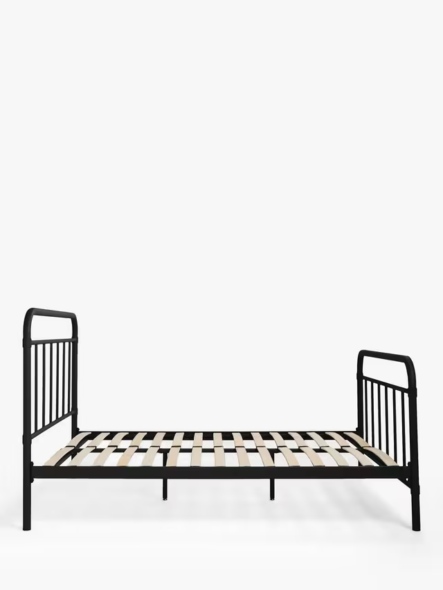 John Lewis Dorm Metal Bed Frame, Double, Black